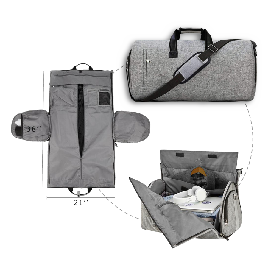 Hudson Cole Canvas Garment Bag & Duffel (2-in-1)